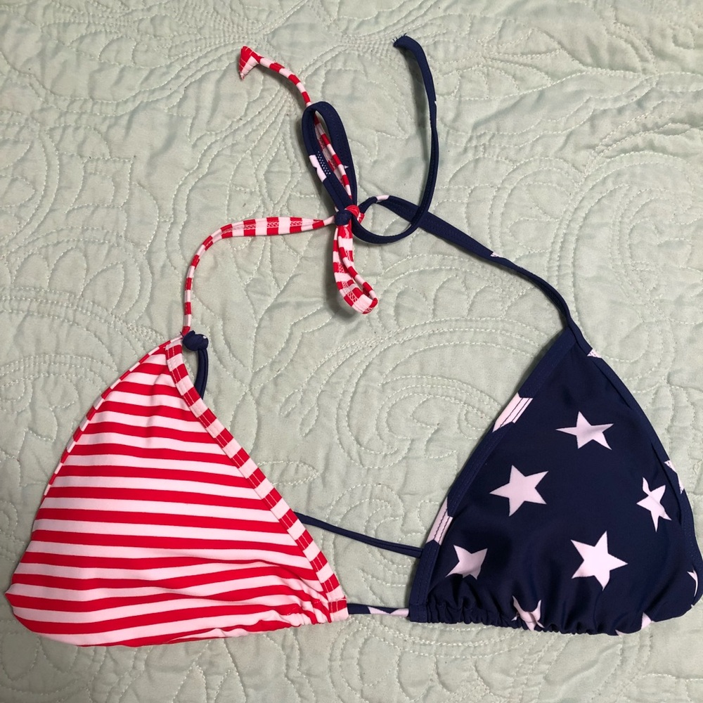 Old Navy NWOT XL American Flag Bikini Top